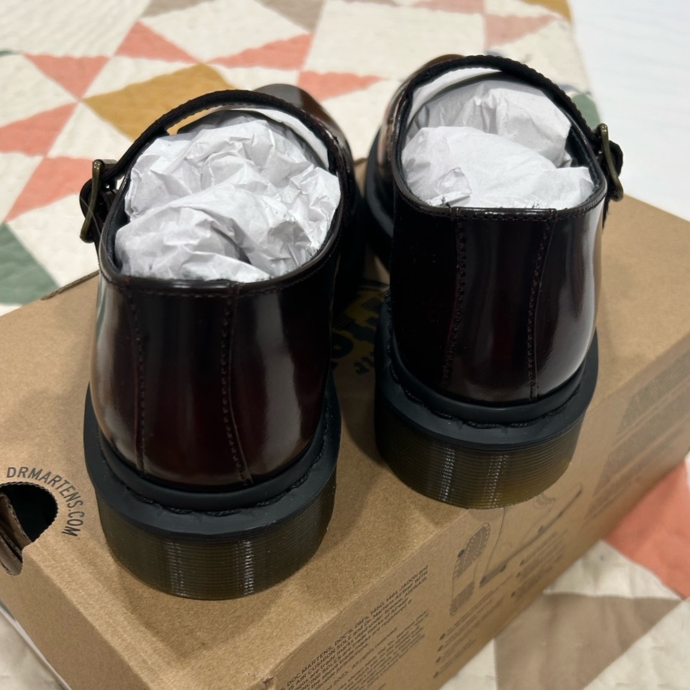 Dr. Martens Elphie Burgundy Leather Mary Jane Shoes - Picture 7 of 7